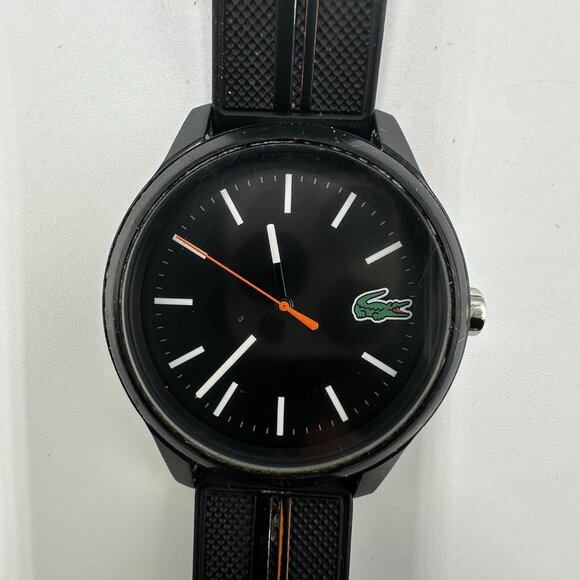 Lacoste Other - Lacoste Watch Men Black 42MM Round Dial Silicone Band New Battery 9.5"
